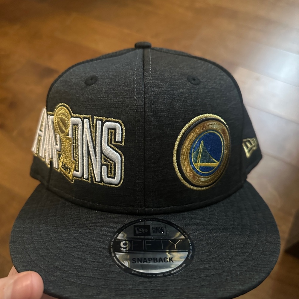 New Era Black and Gold Warriors Snapback
